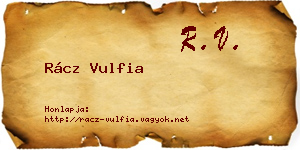 Rácz Vulfia névjegykártya